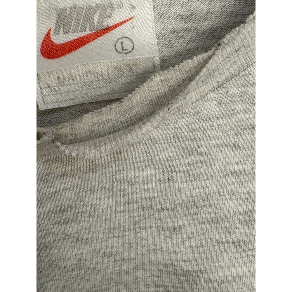 Nike T-Shirt Mens Heather Gray Air Logo Short Sleeve USA Made Large Vintage - Picture 6 of 8